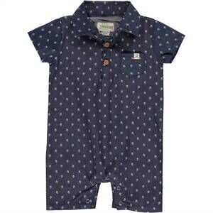 NEW ME & HENRY kids maui romper in chambray anchor